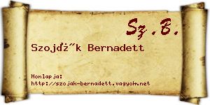 Szoják Bernadett névjegykártya